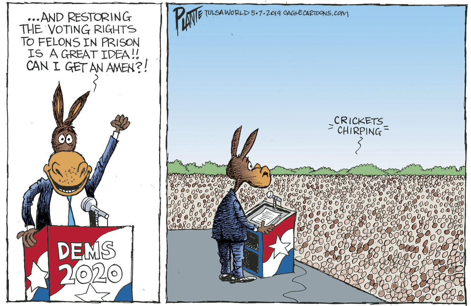 Bruce Plante Cartoon: Voting rights for felons